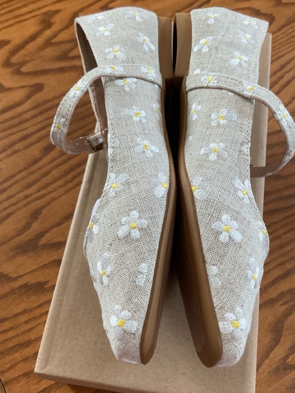 Steve Madden Embroidered Daisy Mary Jane Flats